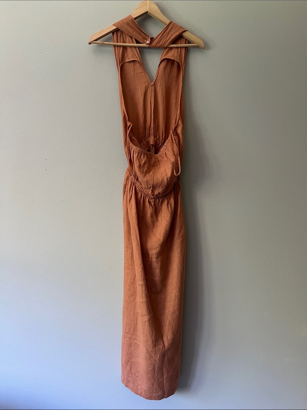 ANTHROPOLOGIE Cloth and Stone linen halter midi dress - Picture 6 of 6